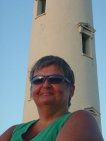 Pam at the California lighthouse