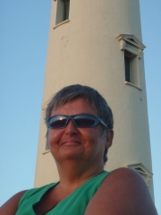 Pam at the California lighthouse