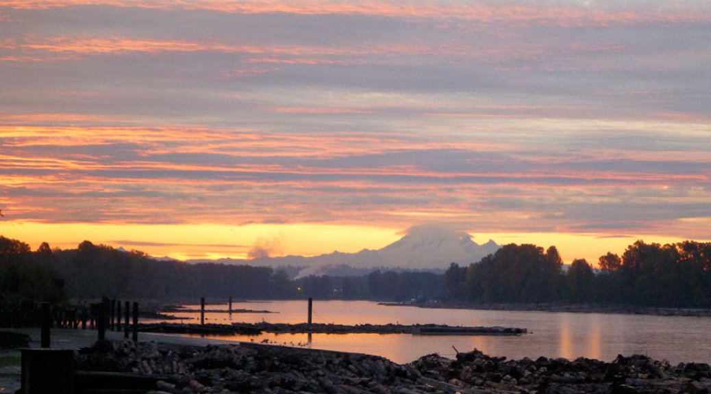 Sunrise over Mt Baker