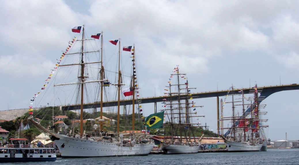 Tall ships in the harbor