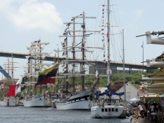 Tall ships in the harbor