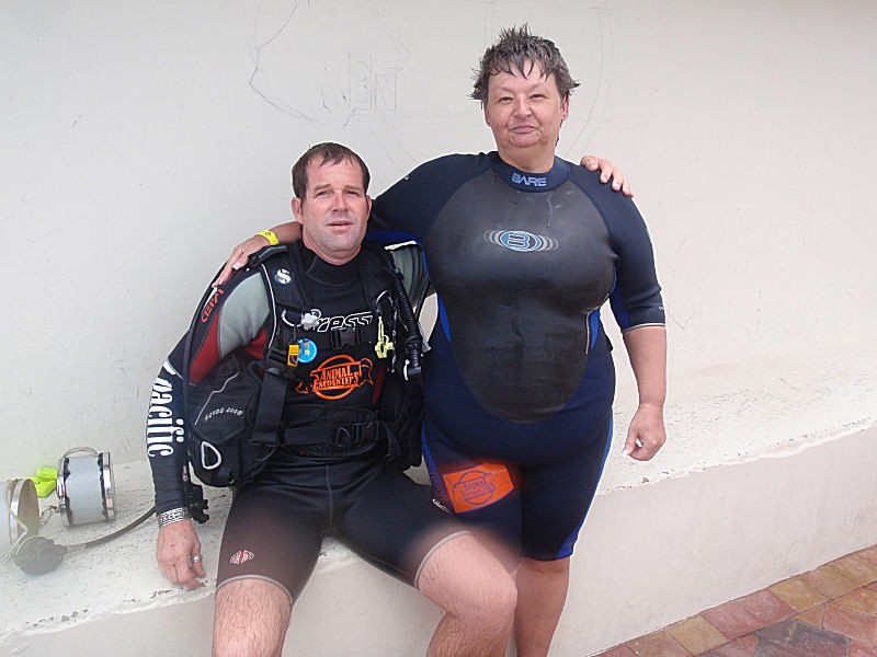 Hans, the Scuba instructor, and Pam