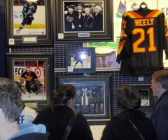 A Cam Neely jersey being auctioned off.